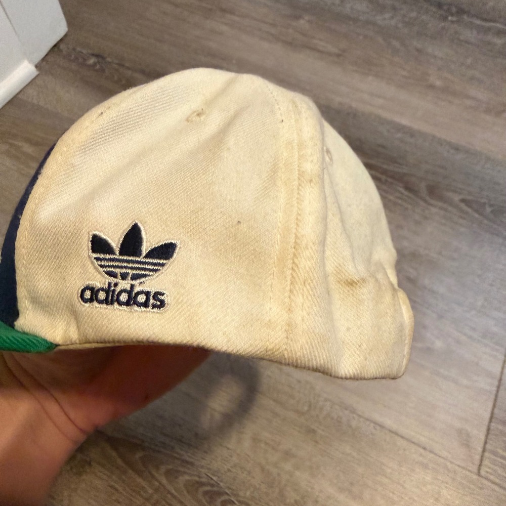 Vintage Adidas Notre Dame Fighting Irish Snapback Hat Cap Navy Green Tan - Picture 4 of 6